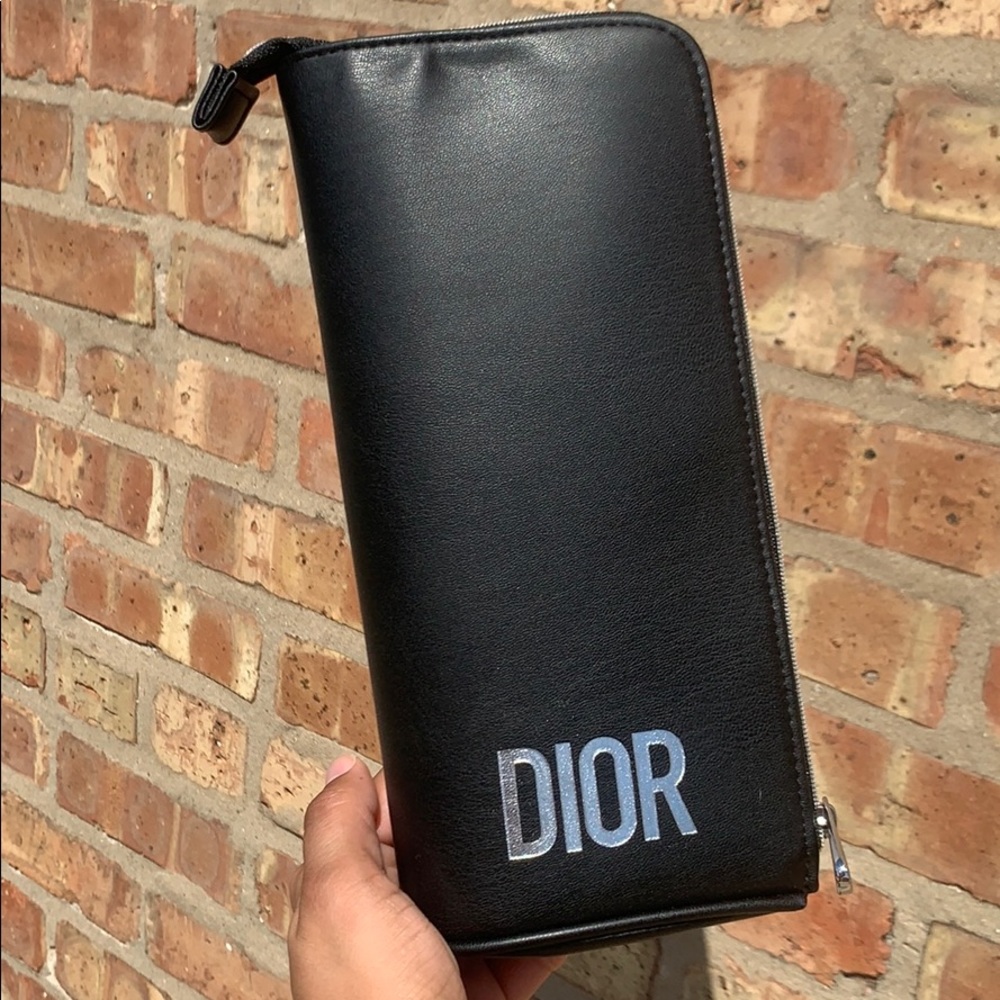 Dior: Black & Silver Logo Brush Case
